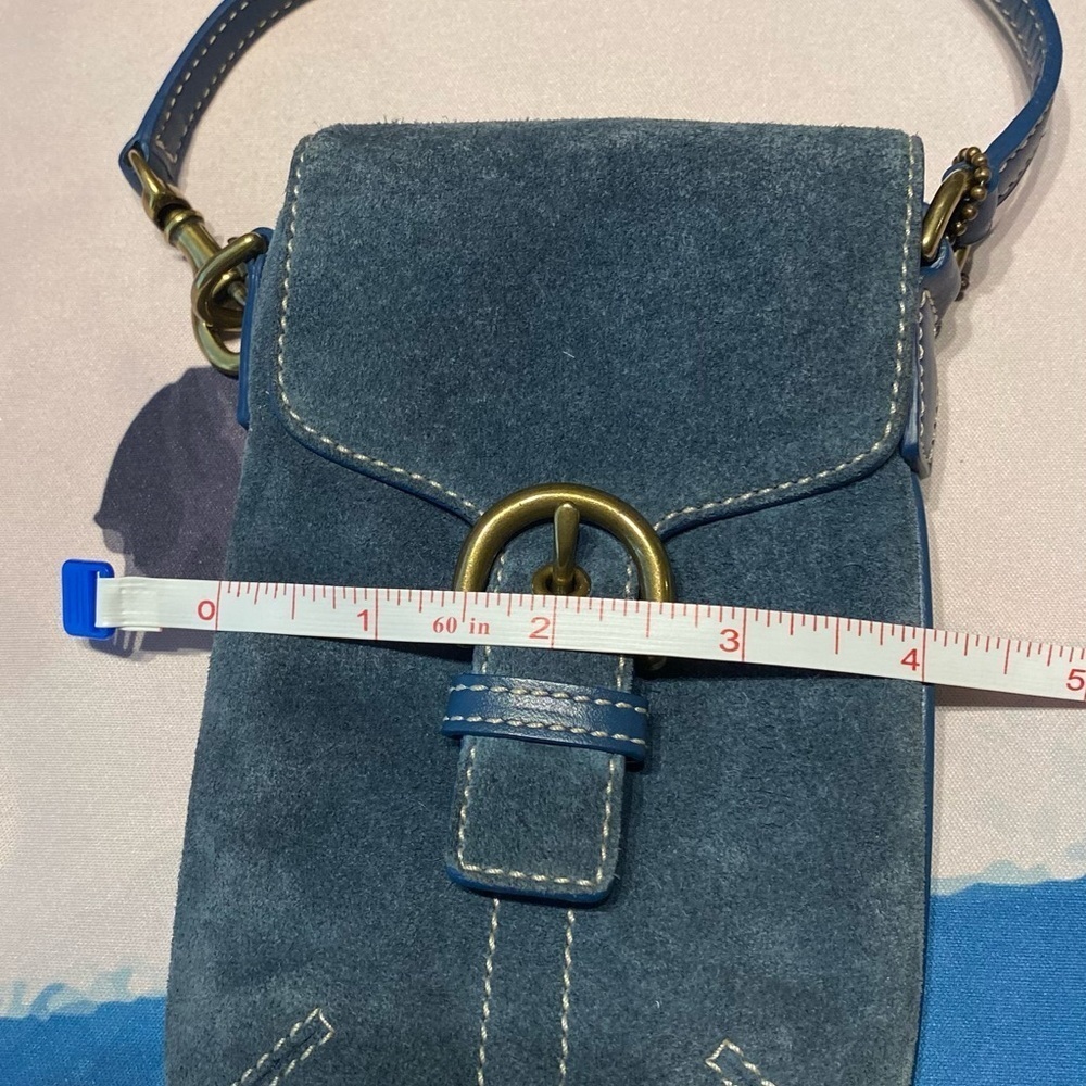 VINTAGE COACH SOHO MINI POUCH BUCKLE BAG SUEDE LEATHER W/HANGTAG STYLE #4332 GVC - Picture 10 of 10